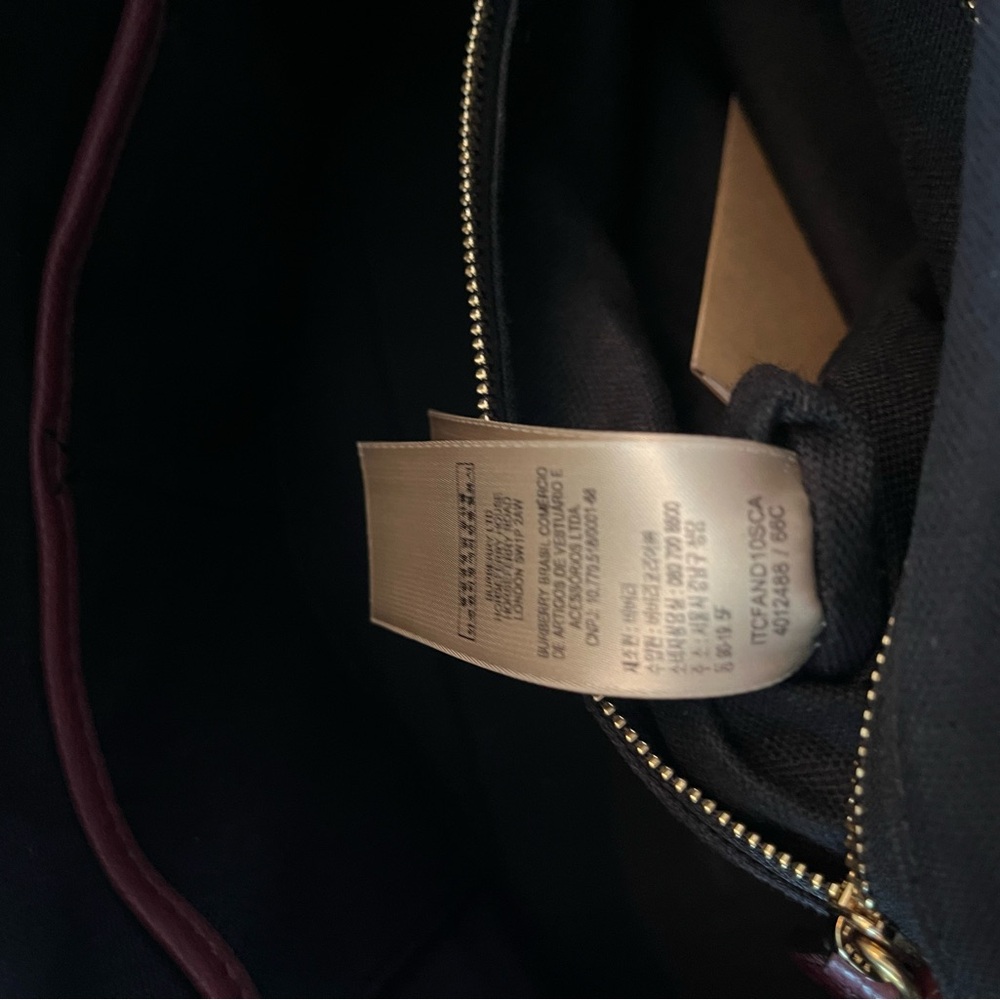 Burberry Dark Red Leather 2-way Bag - Picture 11 of 16